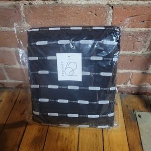 Project 62 Fabric Shower Curtain Black/White Woven Dash Textures Striped 72"x72"